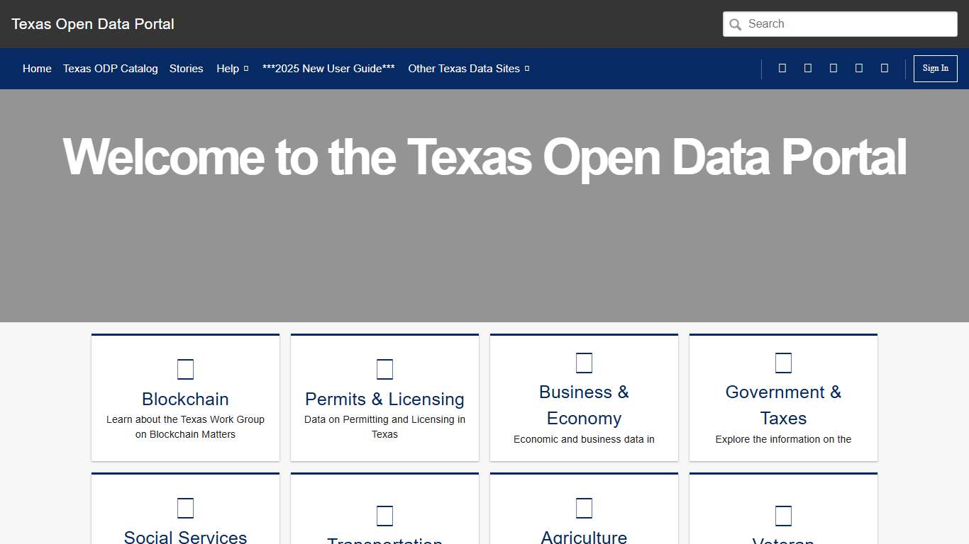 State of Texas Open Data Portal Open Data Portal