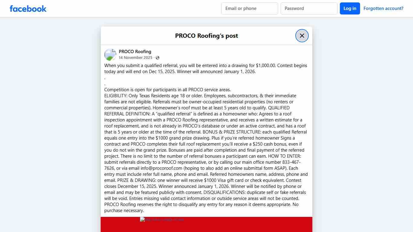 PROCO Roofing - When you submit a qualified referral, you... Facebook