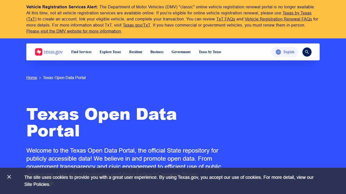 Texas Open Data Portal Texas.gov