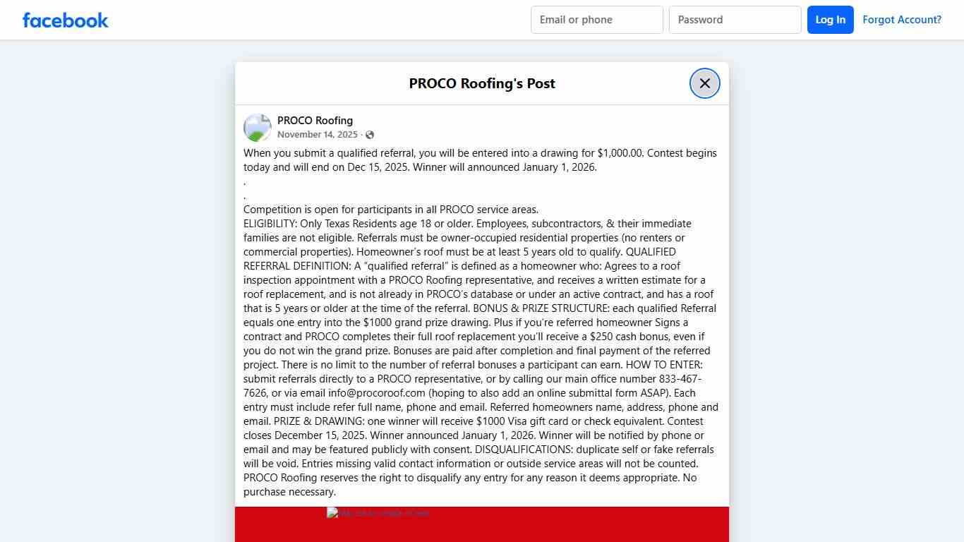 PROCO Roofing - When you submit a qualified referral, you... Facebook